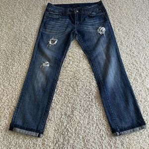 VIGOSS STUDIO JEANS WOMENS SIZE 31 11/12 THE THOMPSON ROLL TAB SKINNY BLUE